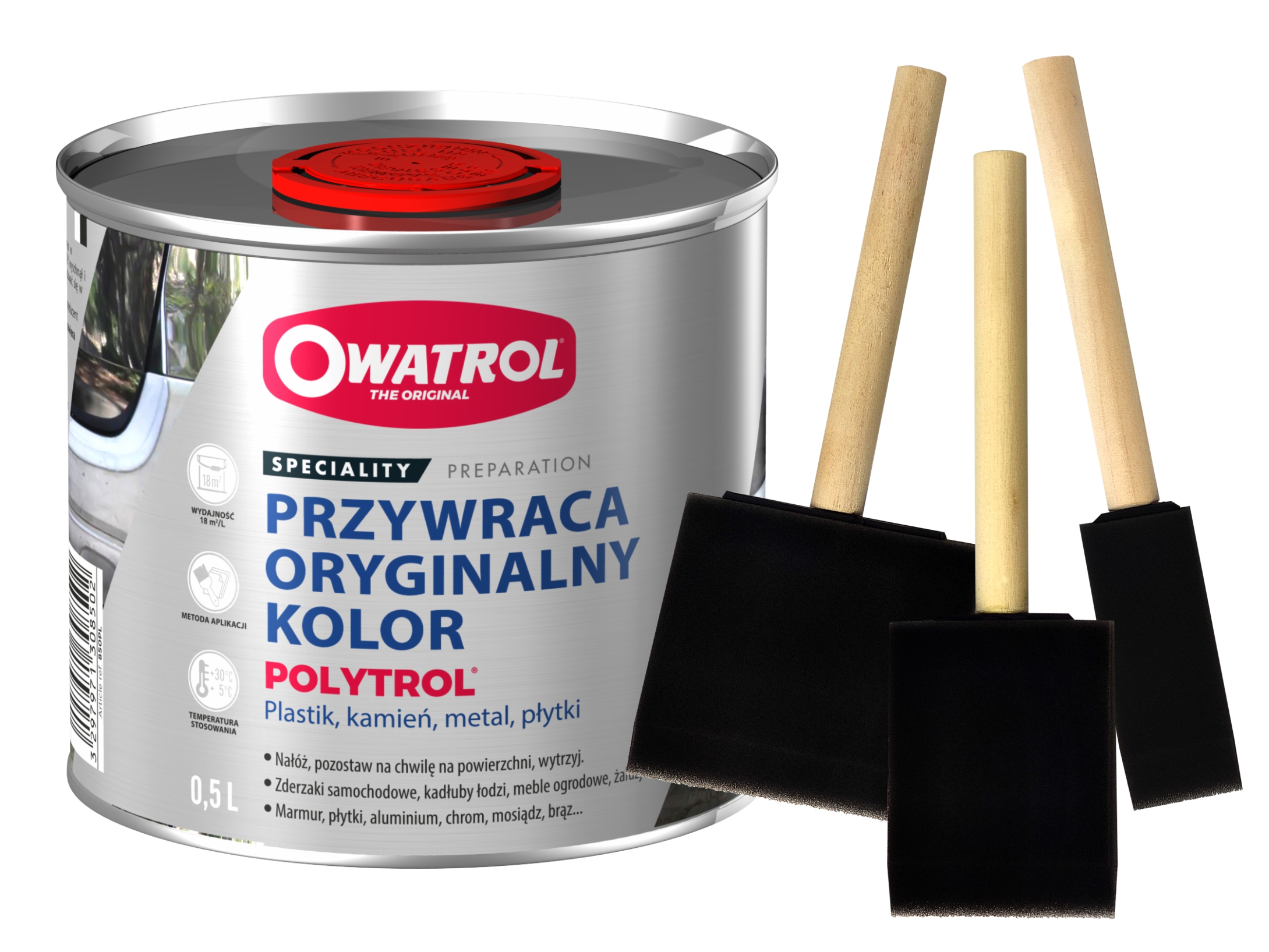 Polytrol zestaw z pędzlami gąbkowymi